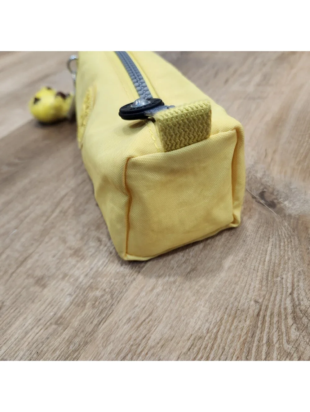 Kipling Freedom Nylon Pencil Cosmetic Case Pouch Yellow w/ Leila Monkey Keychain